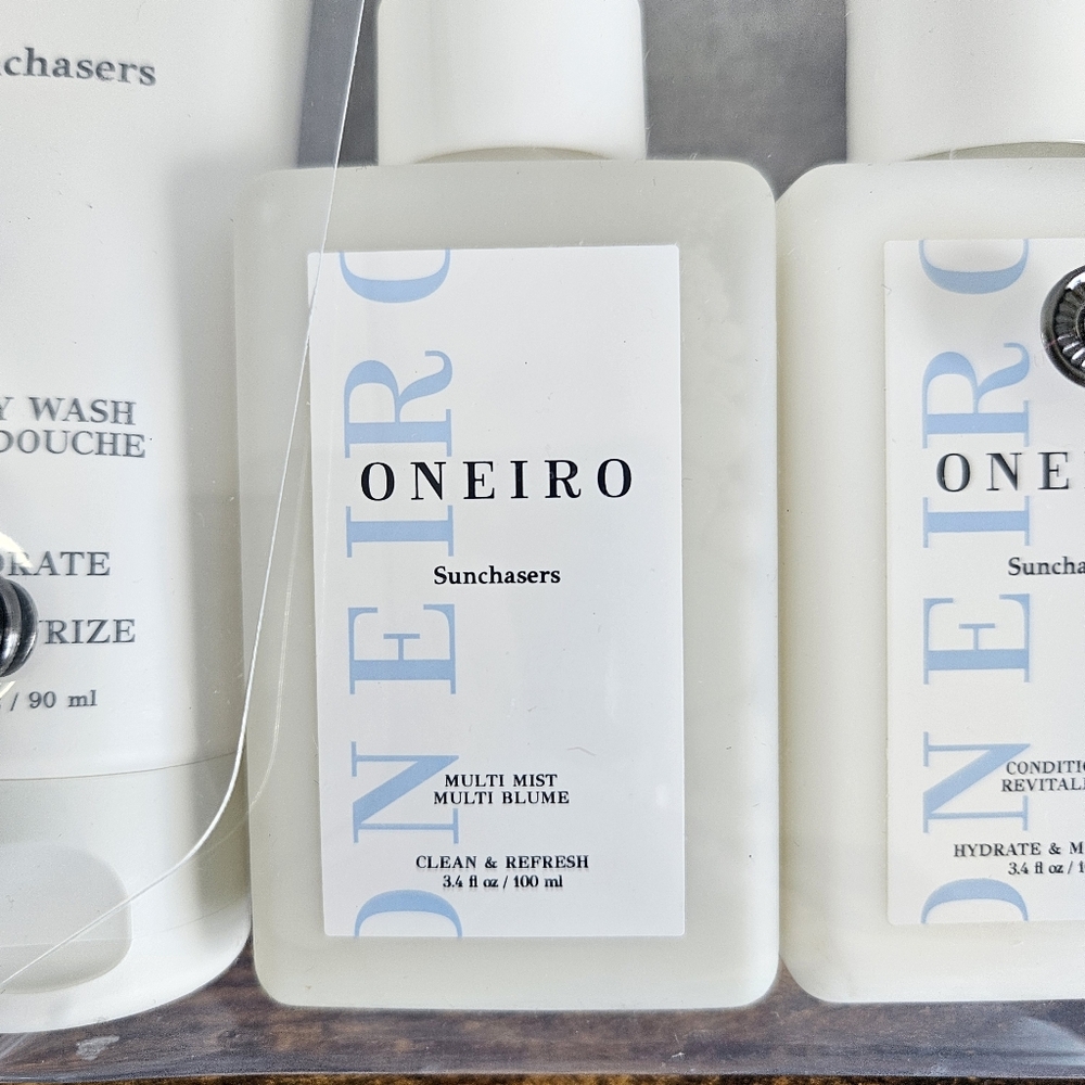 ONEIRO Sunchasers TSA 5 piece Set Kit Travel Clean & Vegan Personal Care New - Picture 5 of 8